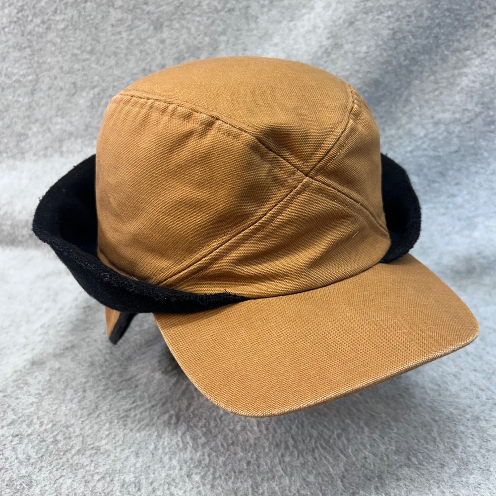 Canvas Ear Flap Mens Brown Unbranded Trapper Cap Quilted Lining OSFM